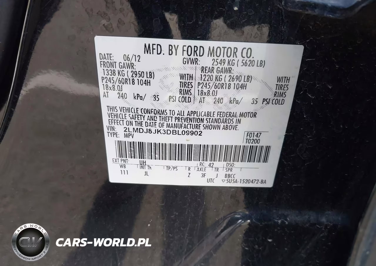 2013 Lincoln Mkx VIN:2LMDJ8JK3DBL09902 - 9