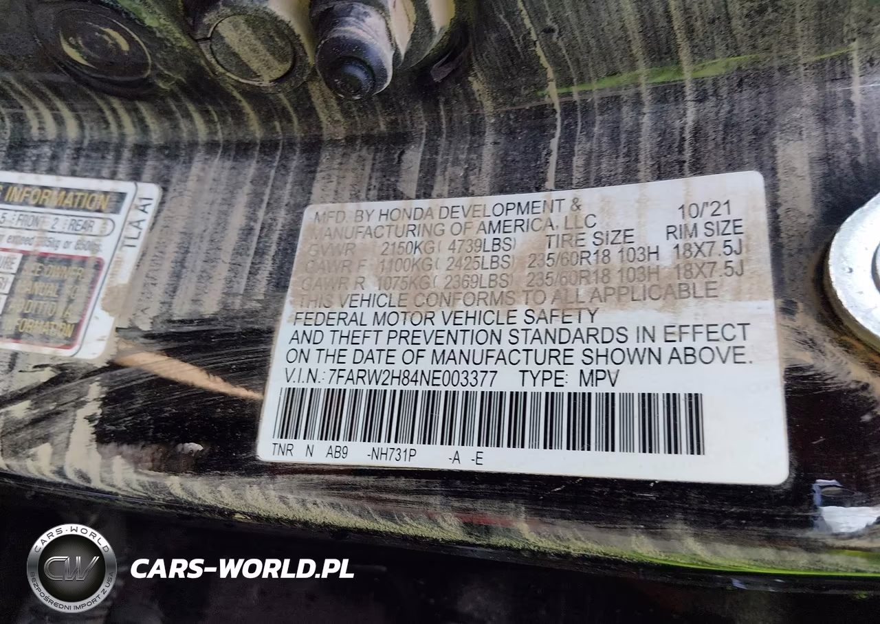 2022 Honda Cr-V Awd Ex-L VIN:7FARW2H84NE003377 - 9