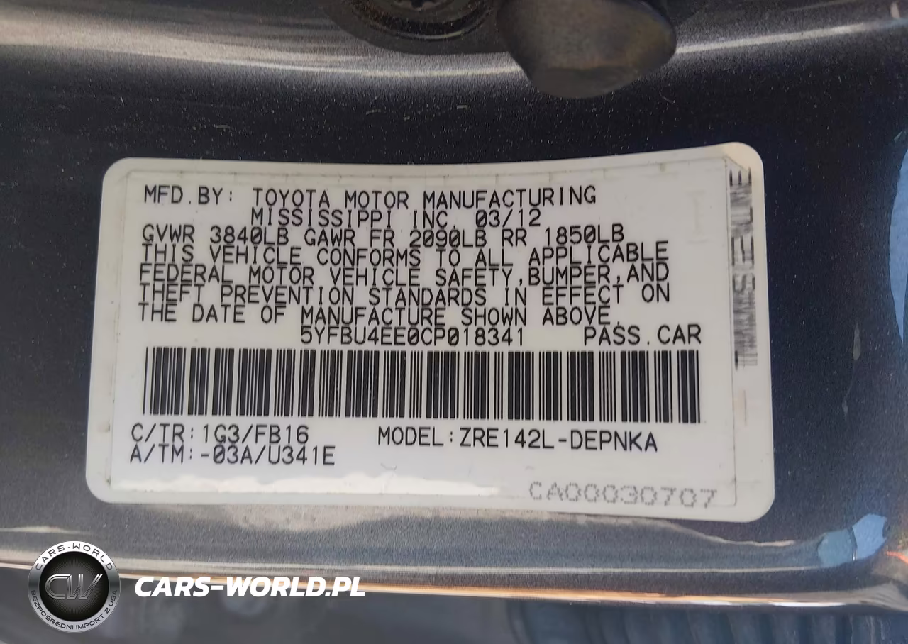 2012 Toyota Corolla Le VIN:5YFBU4EE0CP018341 - 9