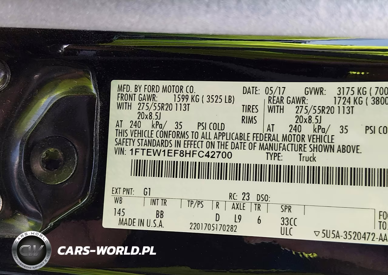 2017 Ford F-150 Platinum VIN:1FTEW1EF8HFC42700 - 9