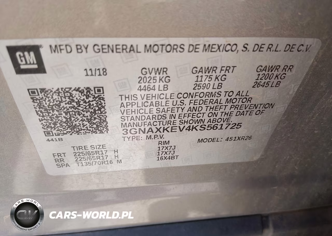 2019 Chevrolet Equinox Lt VIN:3GNAXKEV4KS561725 - 9