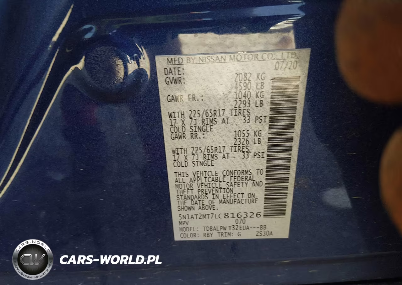 2020 Nissan Rogue S Fwd VIN:5N1AT2MT7LC816326 - 9