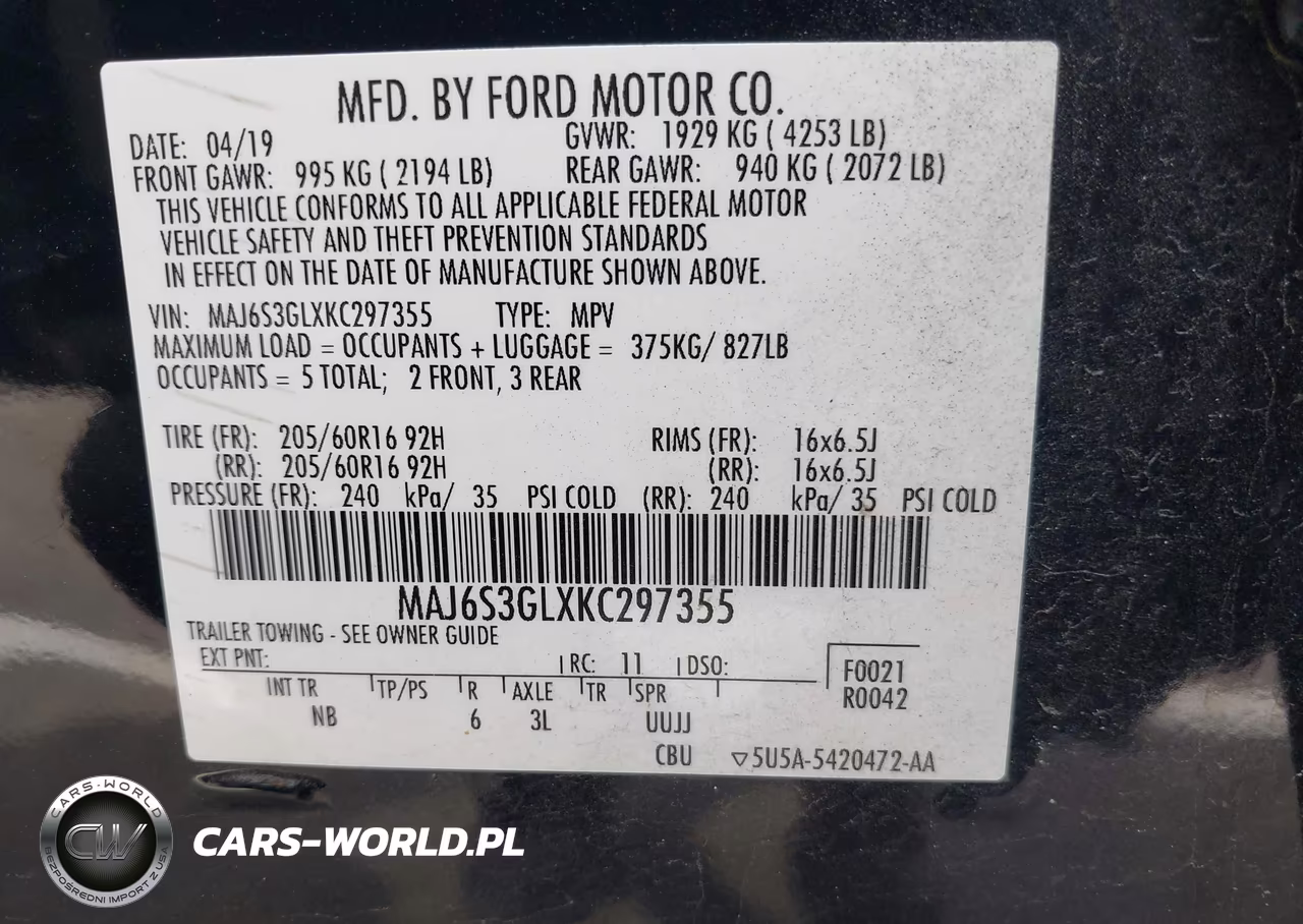 2019 Ford Ecosport Se VIN:MAJ6S3GLXKC297355 - 9