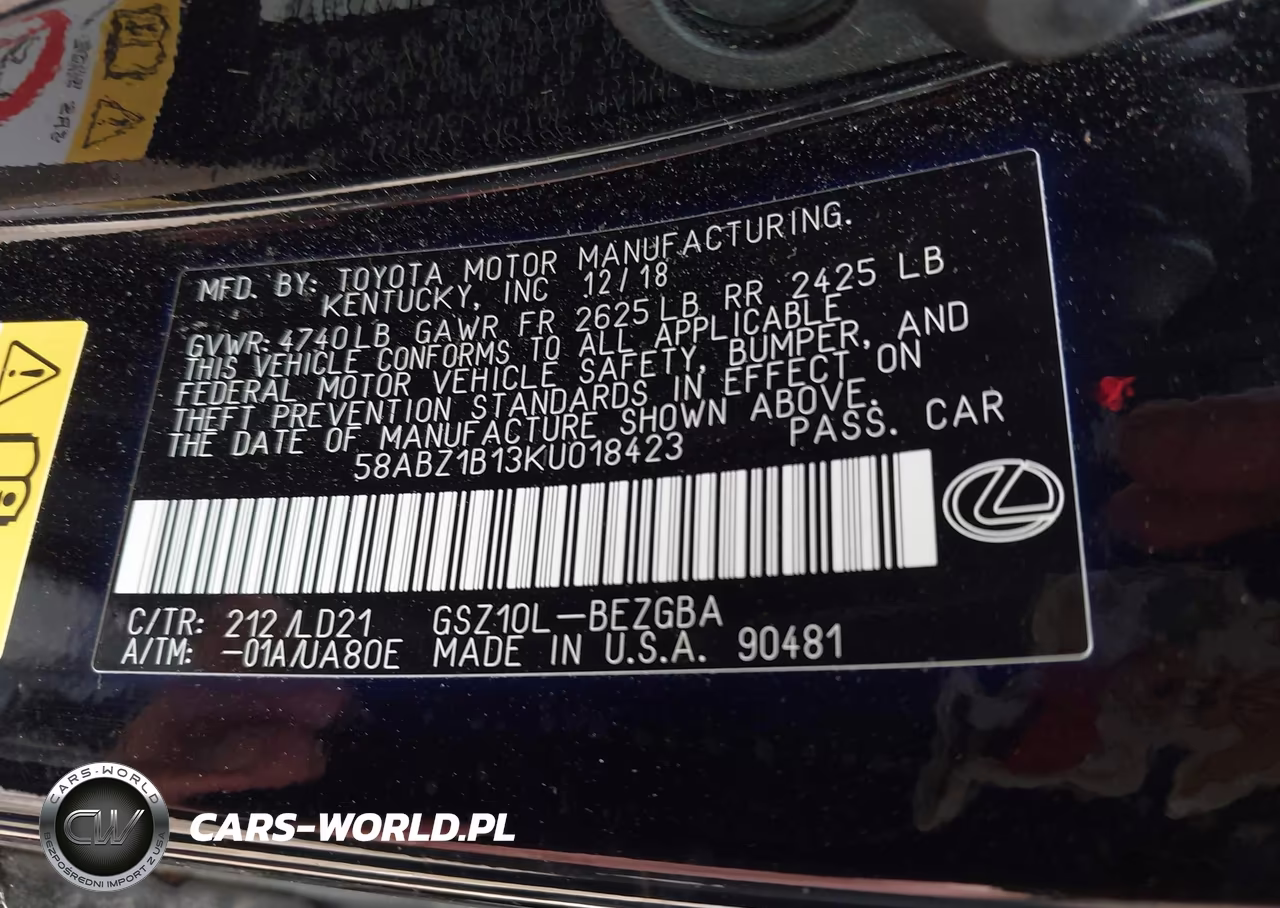 2019 Lexus Es 350 VIN:58ABZ1B13KU018423 - 9