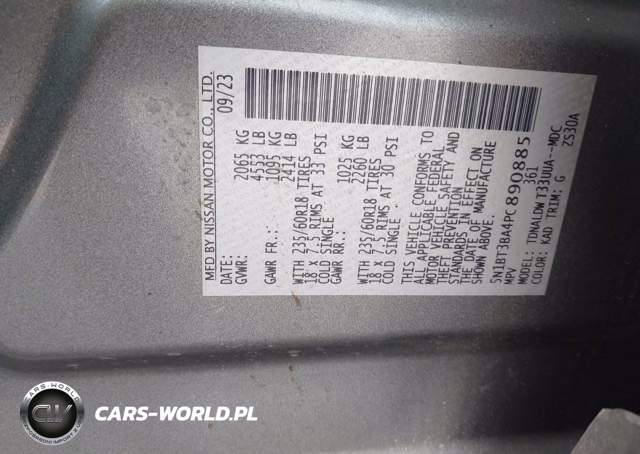 2023 Nissan Rogue Sv Fwd VIN:5N1BT3BA4PC890885 - 9