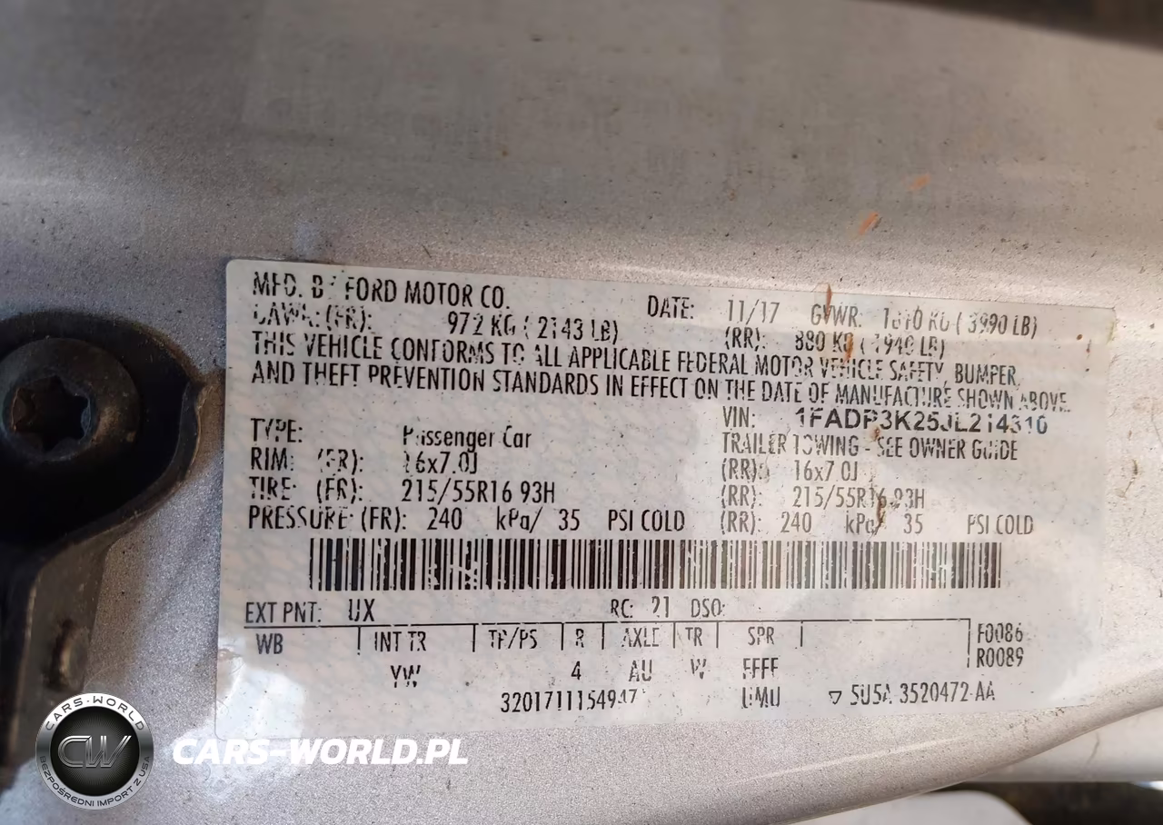 2018 Ford Focus Se VIN:1FADP3K25JL214310 - 9