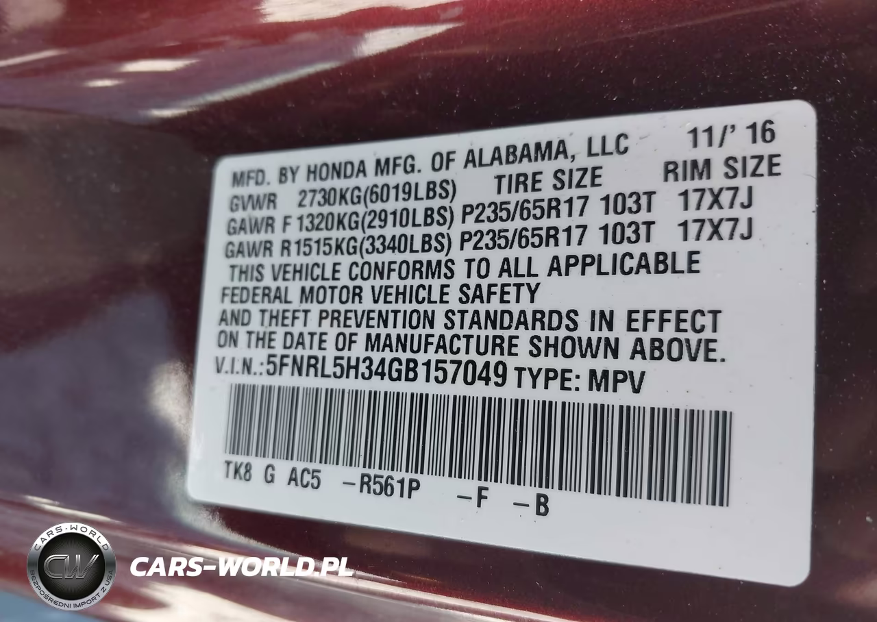 2016 Honda Odyssey Se VIN:5FNRL5H34GB157049 - 9