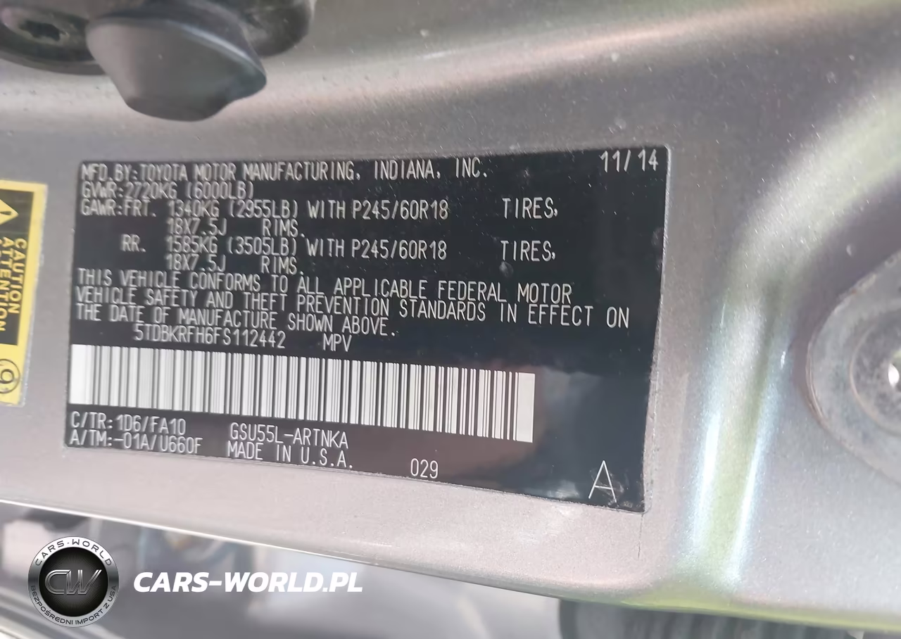 2015 Toyota Highlander Le Plus V6 VIN:5TDBKRFH6FS112442 - 9