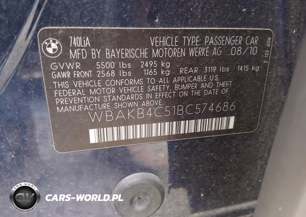2011 BMW 740Li VIN:WBAKB4C51BC574686 - 9
