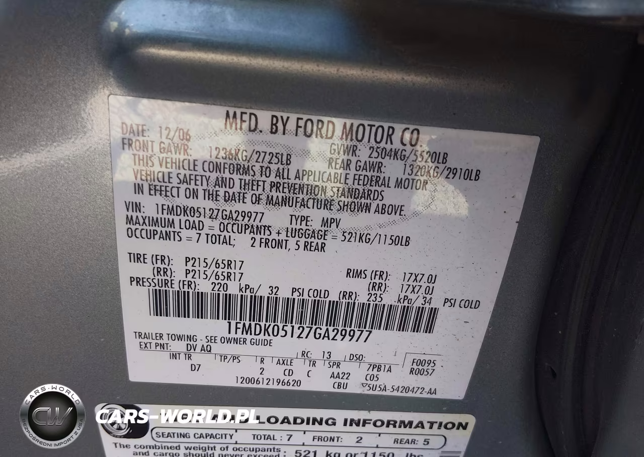 2007 Ford Freestyle Sel VIN:1FMDK05127GA29977 - 9