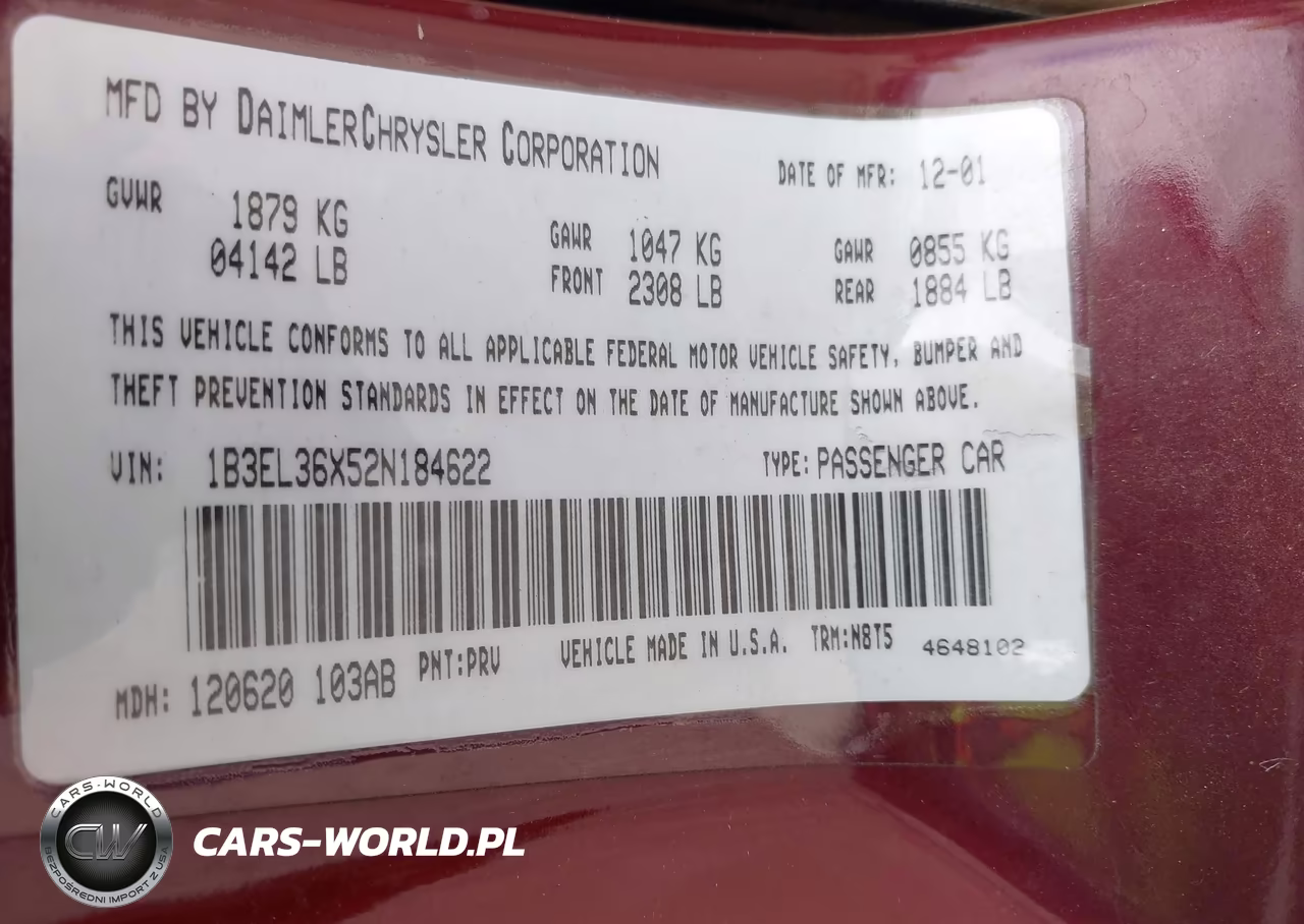 2002 Dodge Stratus Se VIN:1B3EL36X52N184622 - 9