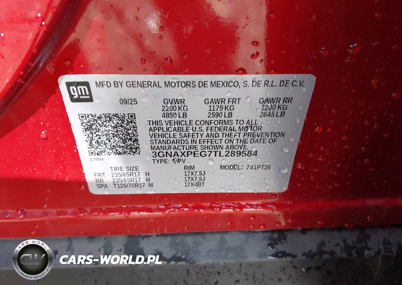 2026 Chevrolet Equinox Awd Lt VIN:3GNAXPEG7TL289584 - 9