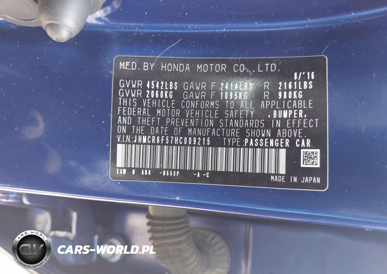 2017 Honda Accord Hybrid Ex-L VIN:JHMCR6F57HC009215 - 9