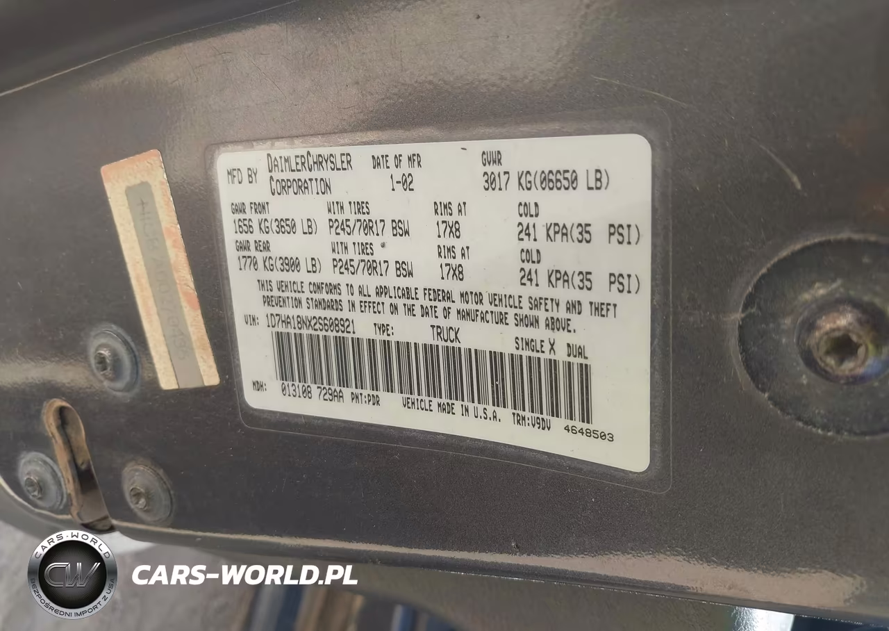 2002 Dodge Ram 1500 St VIN:1D7HA18NX2S608921 - 9
