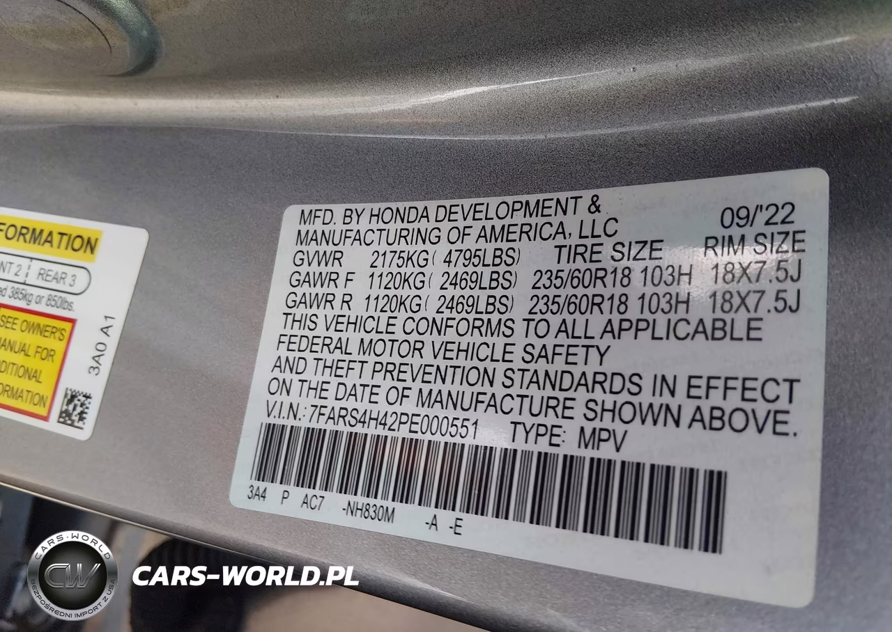 2023 Honda Cr-V Ex Awd VIN:7FARS4H42PE000551 - 9