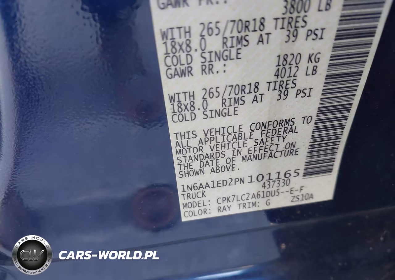 2023 Nissan Titan Sv 4X4 VIN:1N6AA1ED2PN101165 - 9