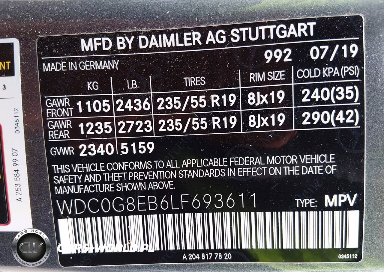 2020 Mercedes-Benz Glc 300 4Matic VIN:WDC0G8EB6LF693611 - 9