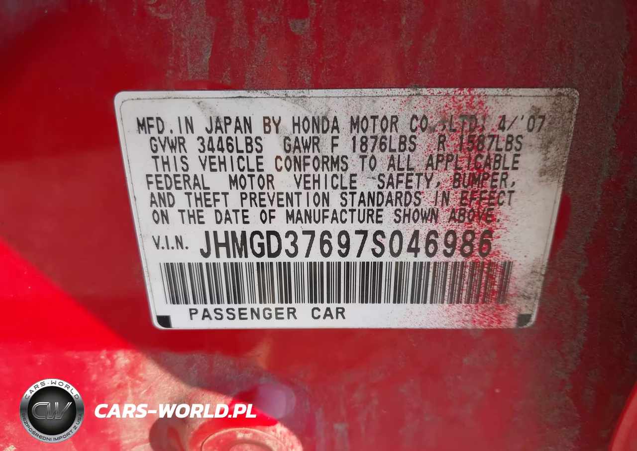 2007 Honda Fit Sport VIN:JHMGD37697S046986 - 9