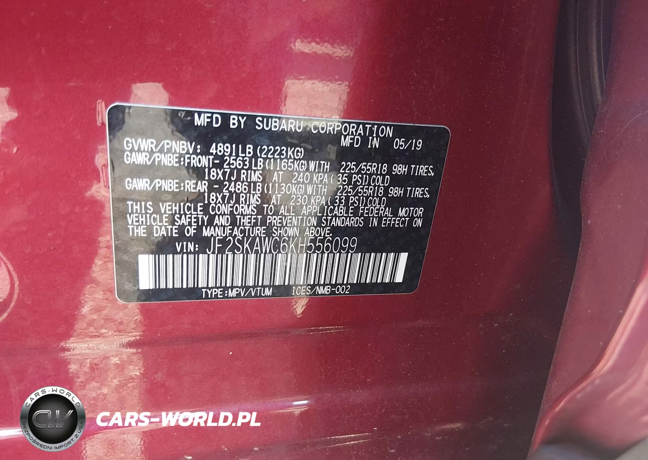 2019 Subaru Forester Touring VIN:JF2SKAWC6KH556099 - 9