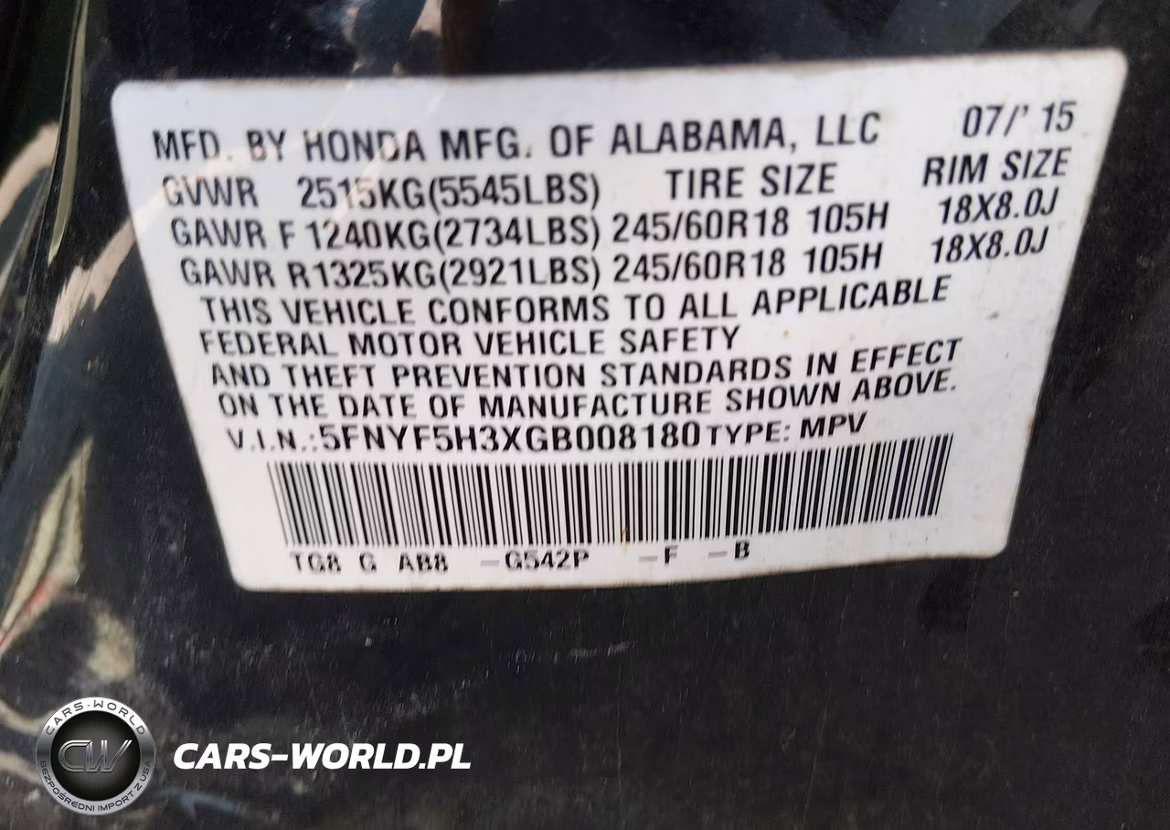 2016 Honda Pilot Ex VIN:5FNYF5H3XGB008180 - 9