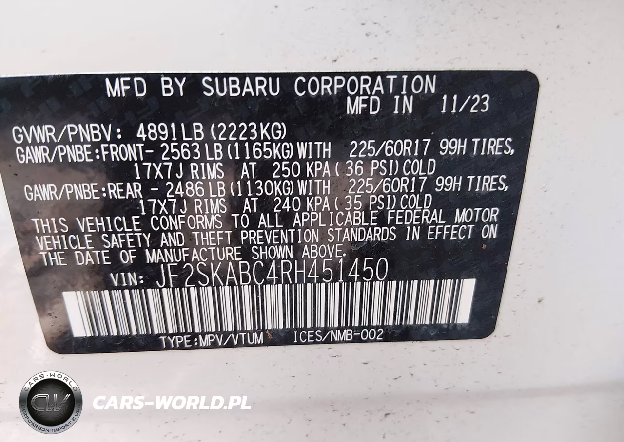 2024 Subaru Forester VIN:JF2SKABC4RH451450 - 9
