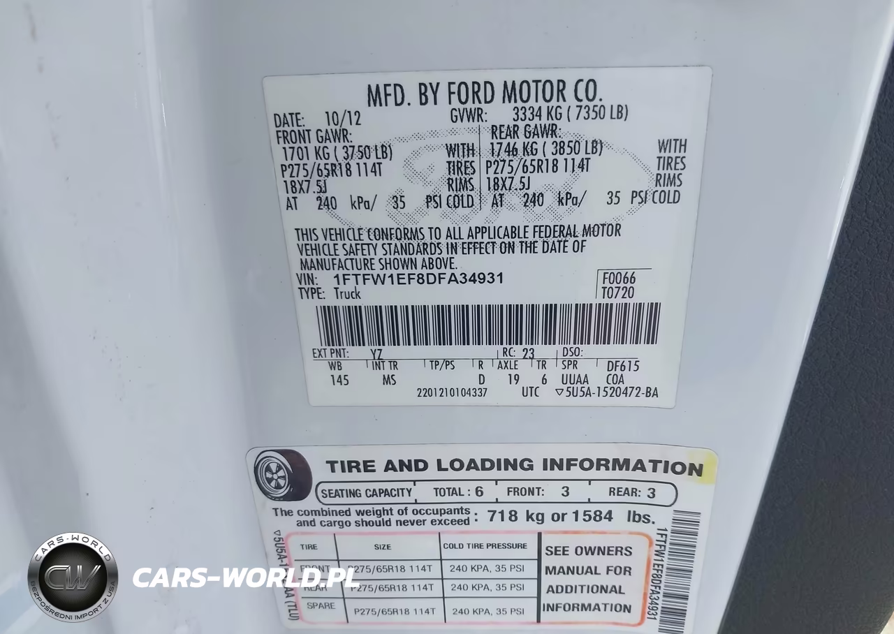 2013 Ford F-150 Xlt VIN:1FTFW1EF8DFA34931 - 9