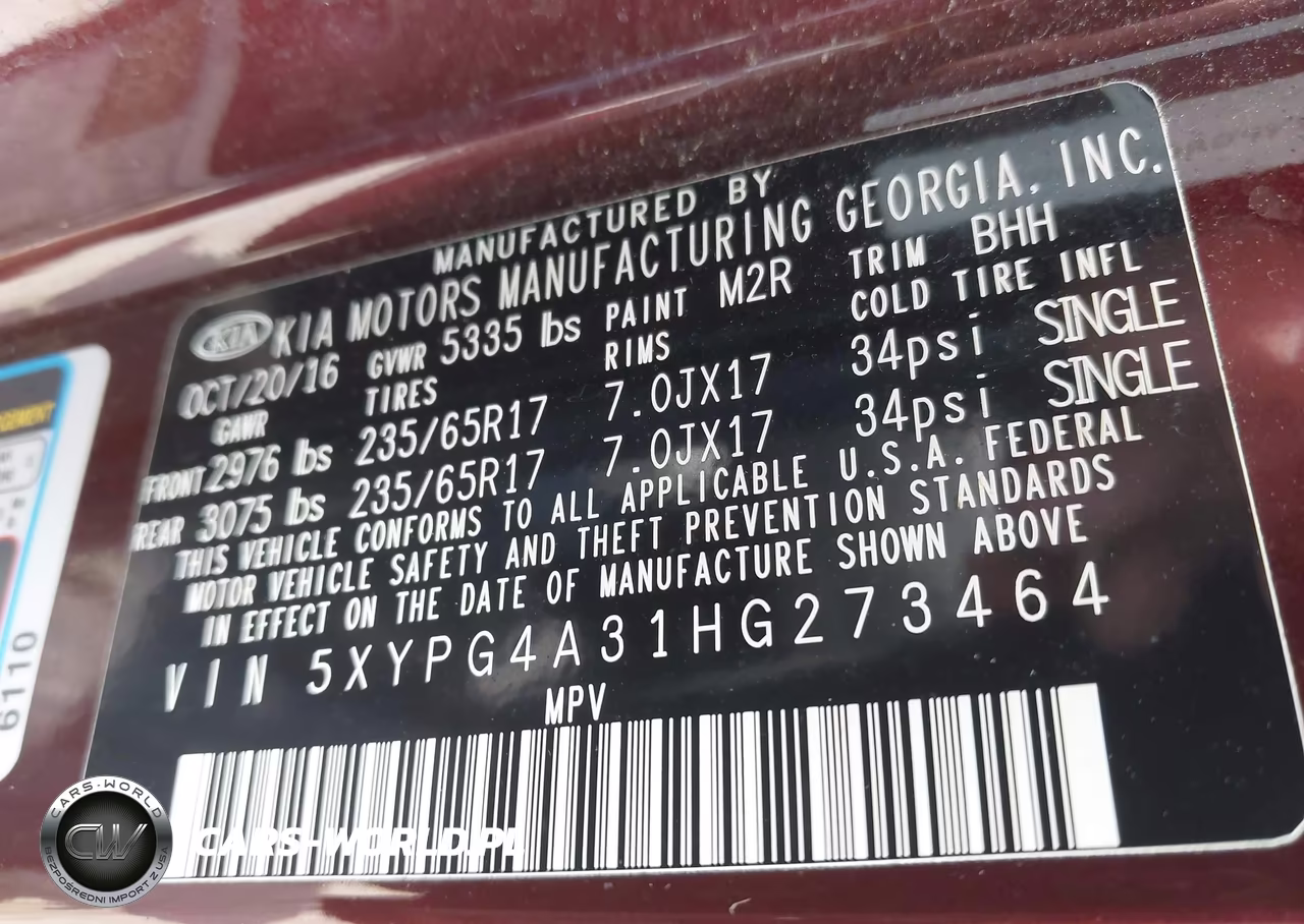 2017 Kia Sorento 2.4L Lx VIN:5XYPG4A31HG273464 - 9