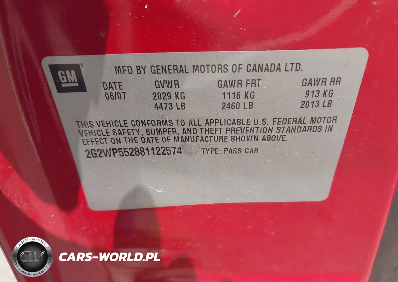 2008 Pontiac Grand Prix VIN:2G2WP552881122574 - 9