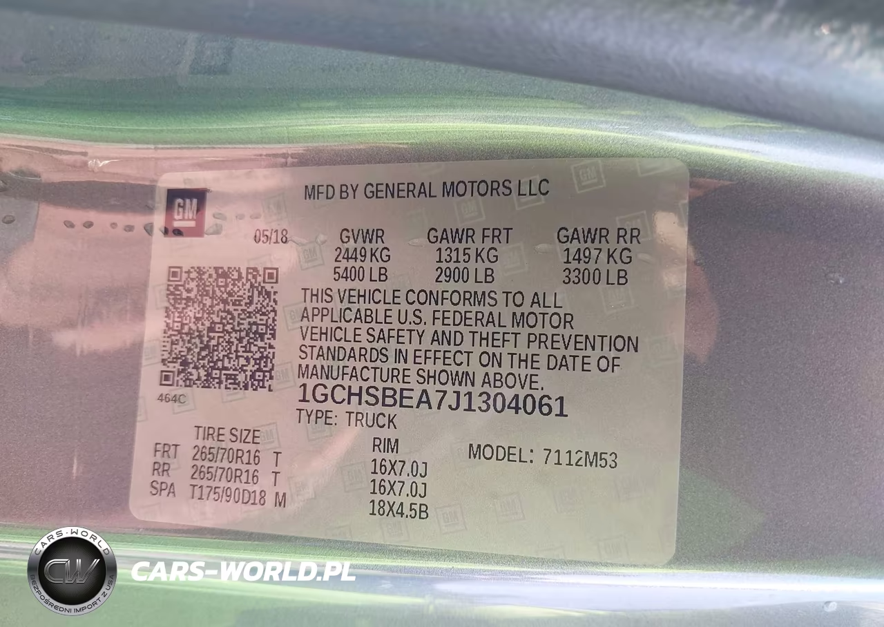 2018 Chevrolet Colorado Wt VIN:1GCHSBEA7J1304061 - 9