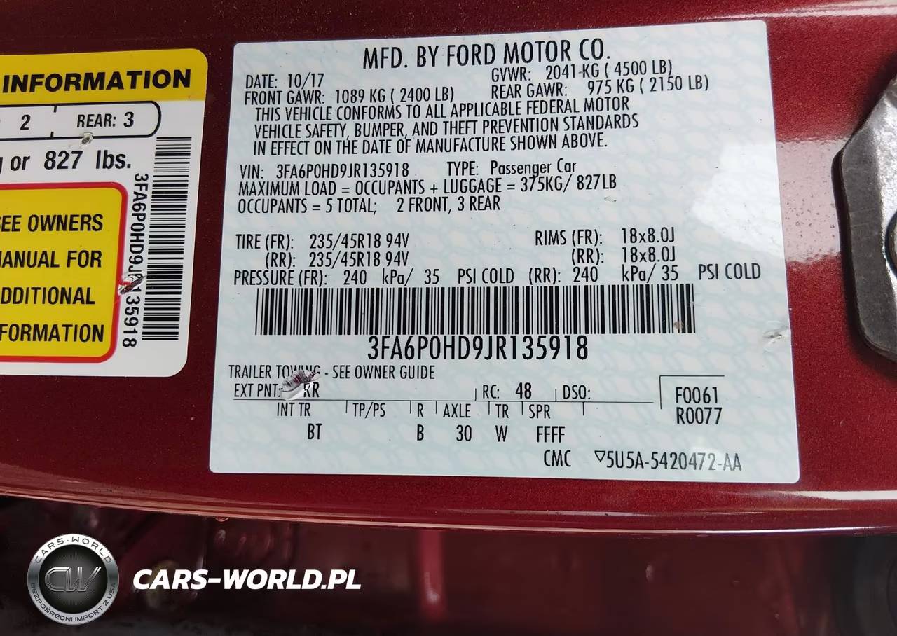 2018 Ford Fusion Se VIN:3FA6P0HD9JR135918 - 9