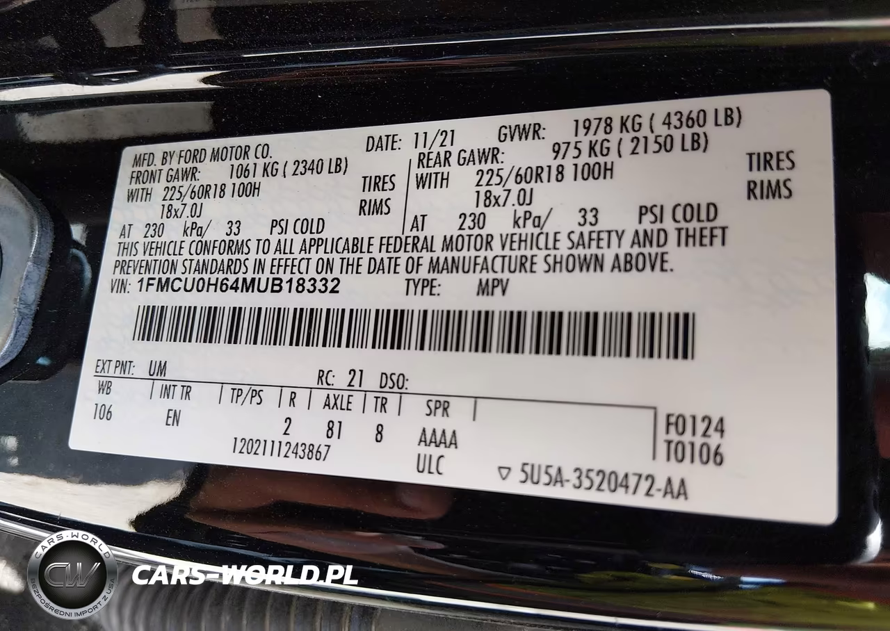2021 Ford Escape Sel VIN:1FMCU0H64MUB18332 - 9