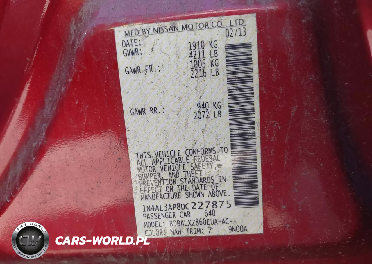 2013 Nissan Altima 2.5 Sl VIN:1N4AL3AP8DC227875 - 9