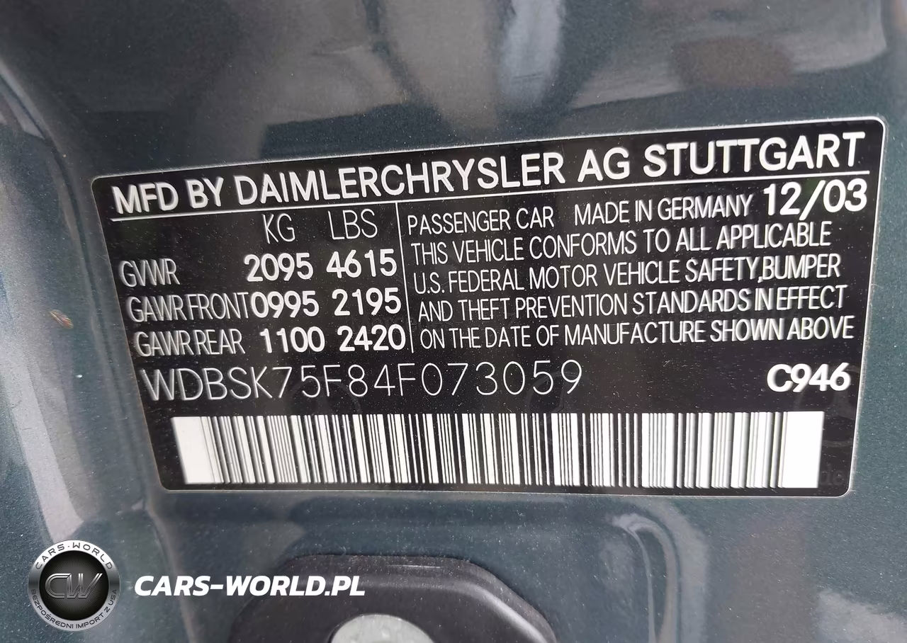 2004 Mercedes-Benz Sl 500 VIN:WDBSK75F84F073059 - 9