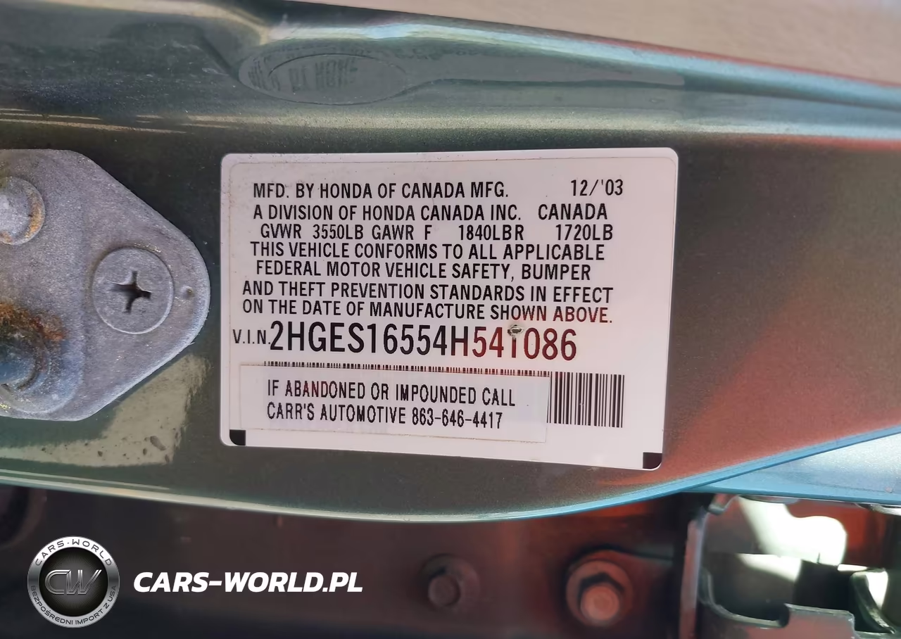 2004 Honda Civic Lx VIN:2HGES16554H541086 - 9