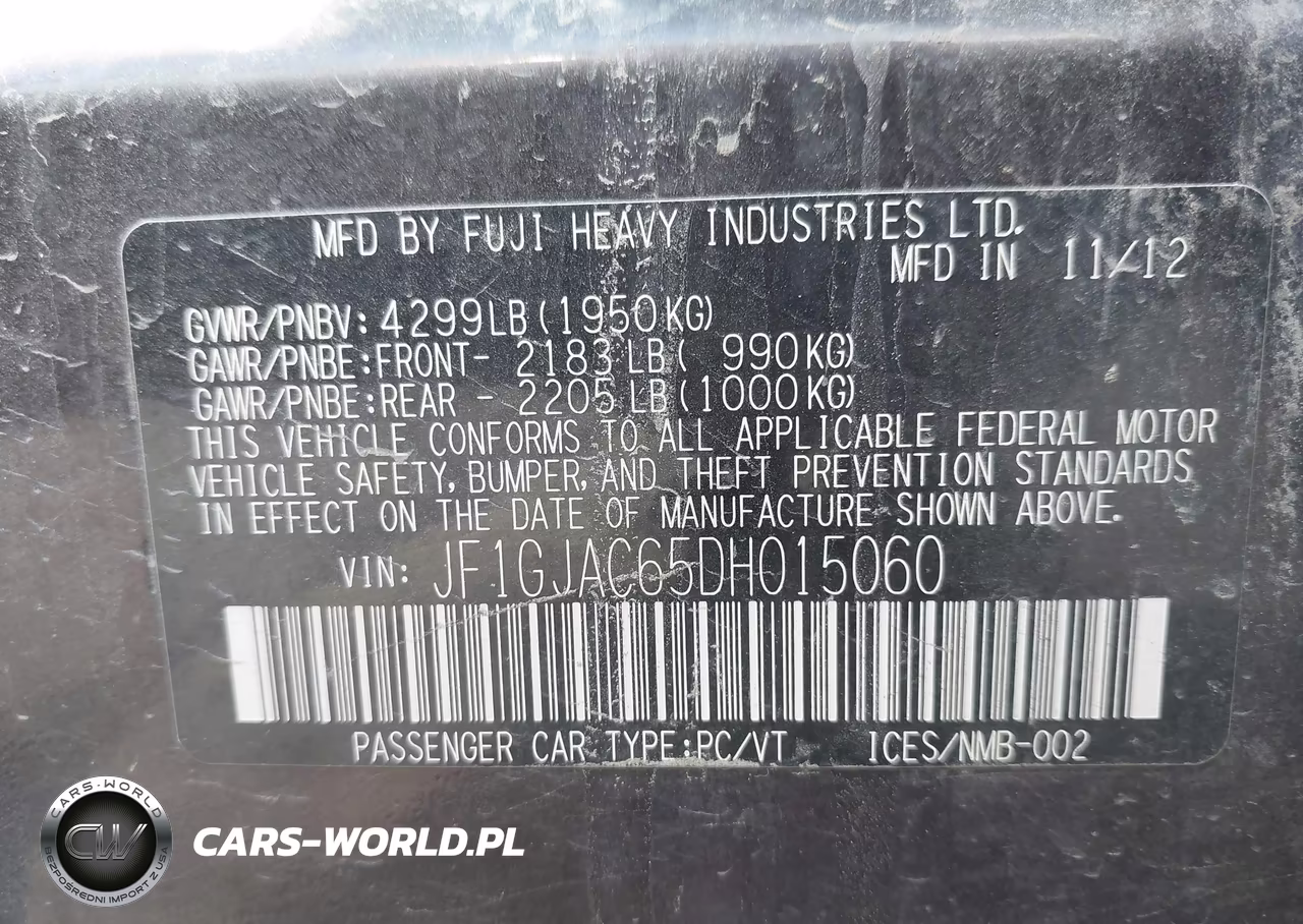 2013 Subaru Impreza 2.0I Premium VIN:JF1GJAC65DH015060 - 9