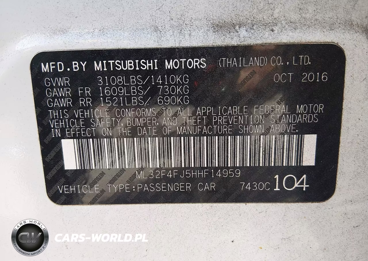 2017 Mitsubishi Mirage G4 Se VIN:ML32F4FJ5HHF14959 - 9