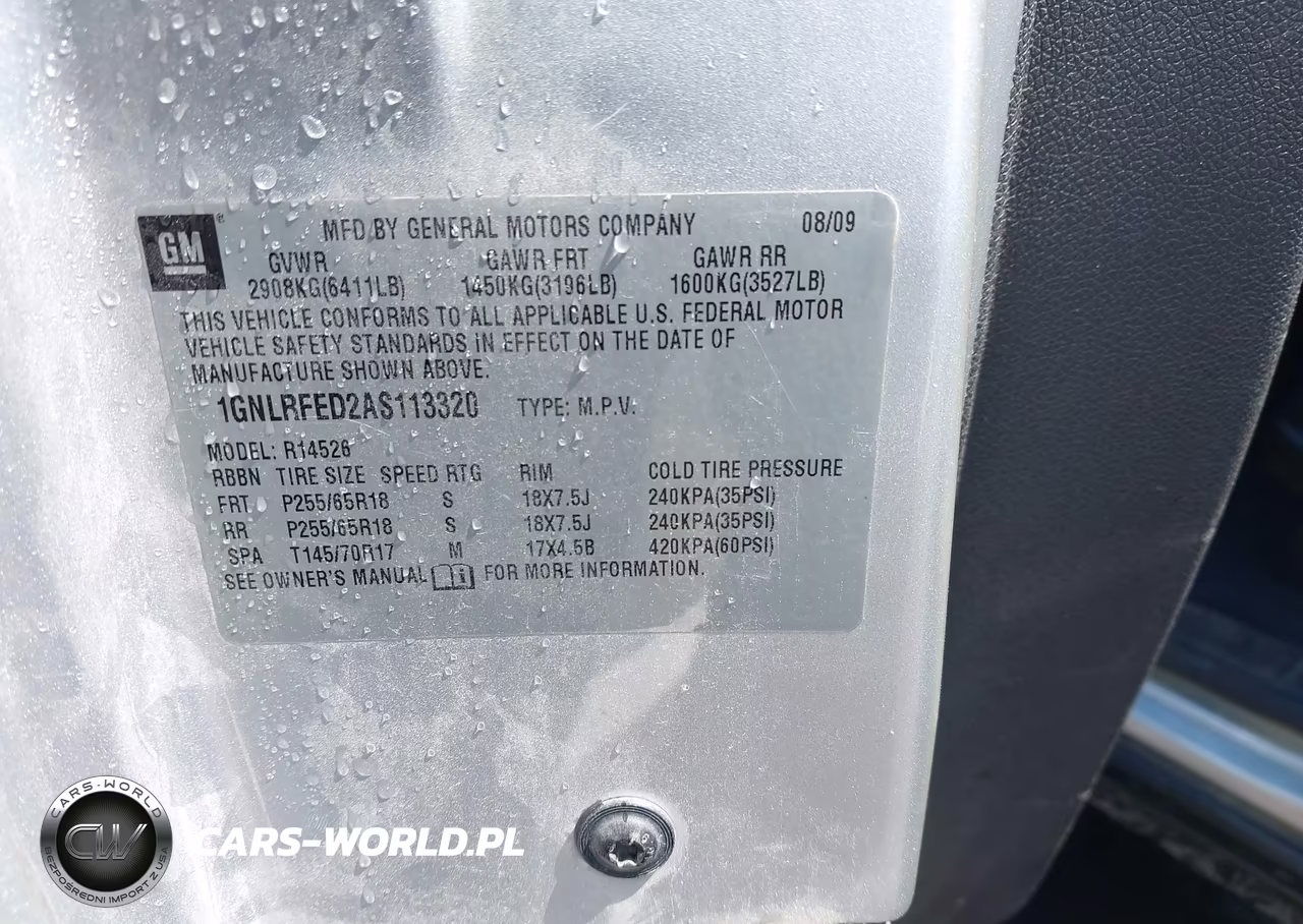 2010 Chevrolet Traverse Lt VIN:1GNLRFED2AS113320 - 9