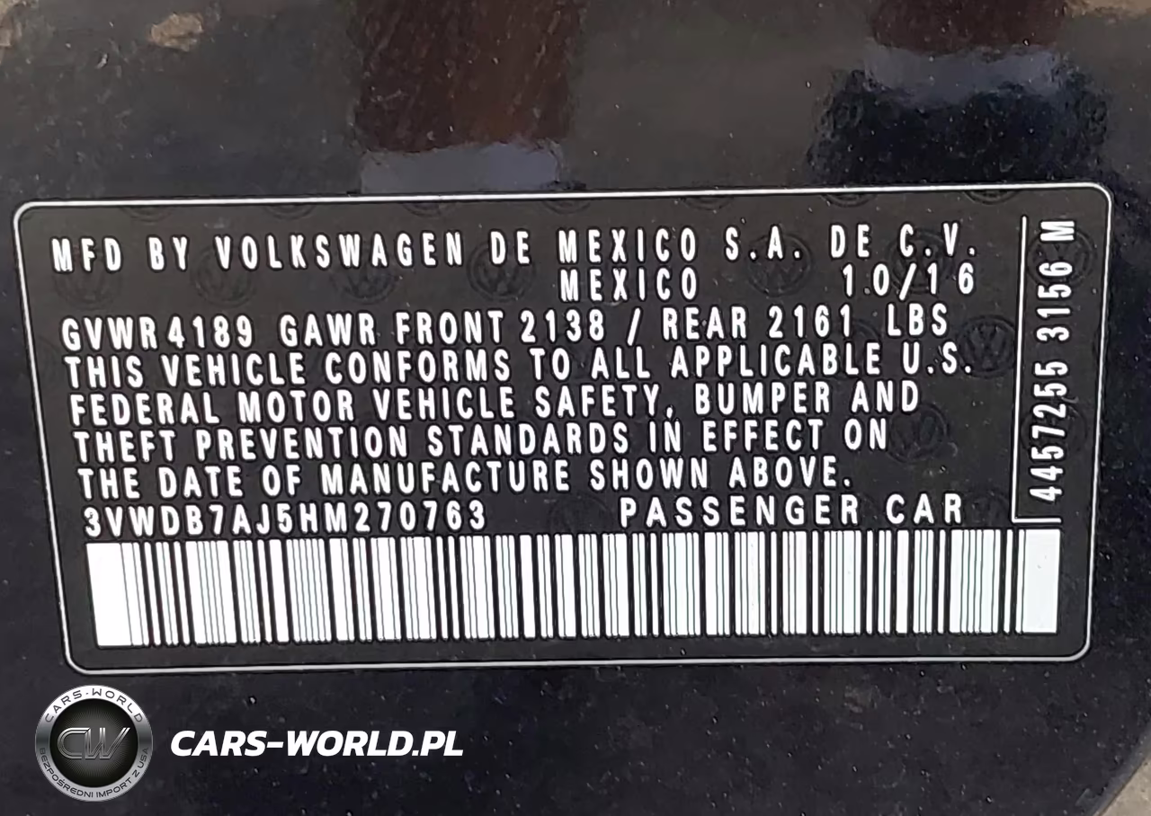 2017 Volkswagen Jetta 1.4T Se VIN:3VWDB7AJ5HM270763 - 9