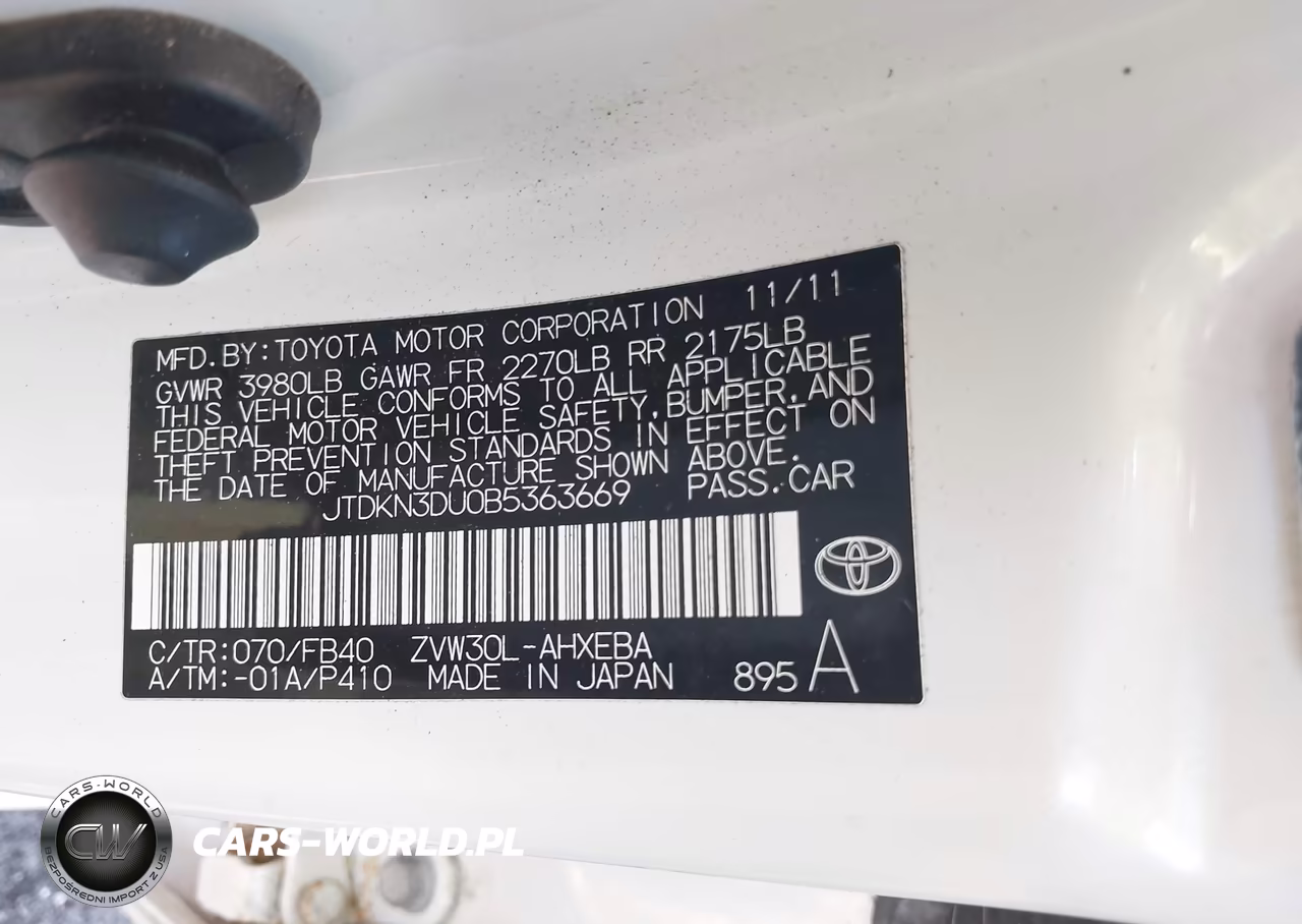 2011 Toyota Prius Two VIN:JTDKN3DU0B5363669 - 9