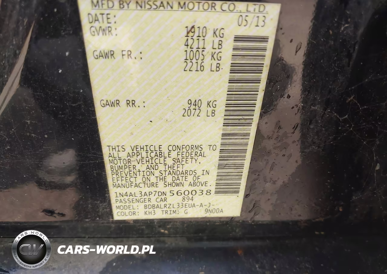 2013 Nissan Altima 2.5 S VIN:1N4AL3AP7DN560038 - 9