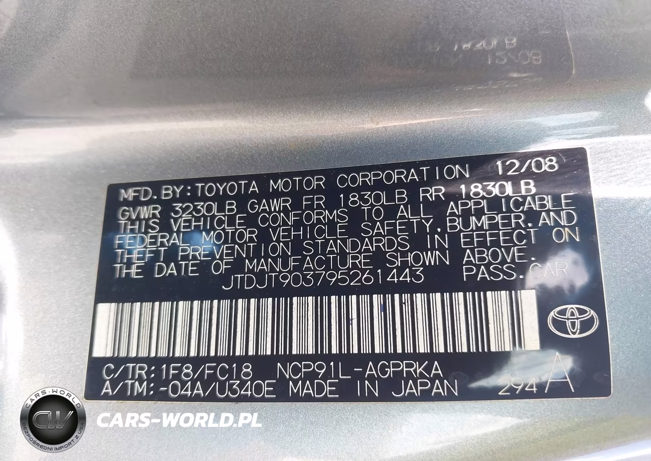 2009 Toyota Yaris VIN:JTDJT903795261443 - 9