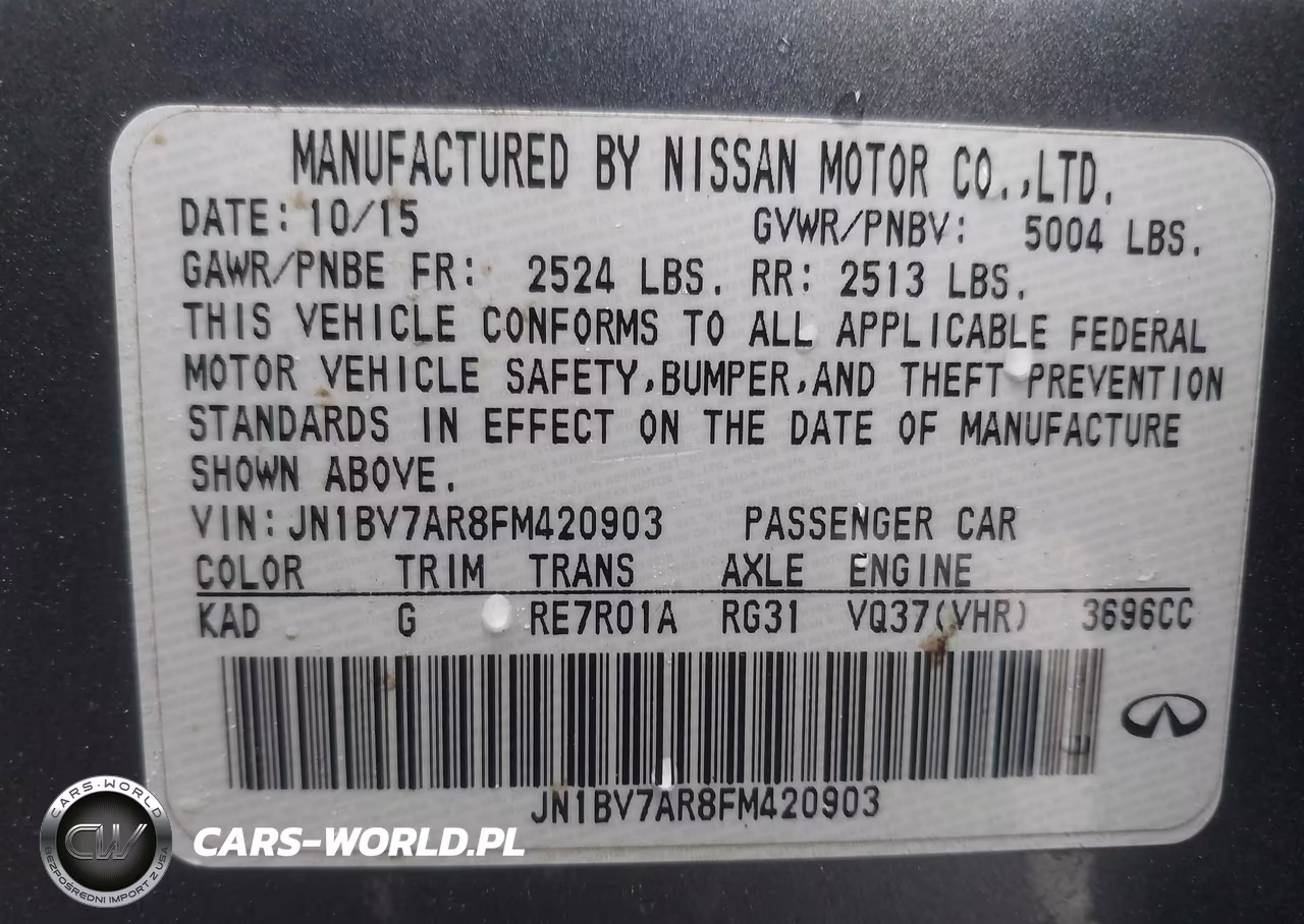 2015 Infiniti Q50 Premium VIN:JN1BV7AR8FM420903 - 9
