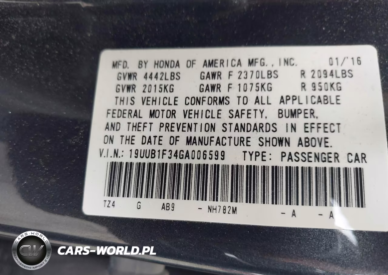 2016 Acura Tlx VIN:19UUB1F34GA006599 - 9