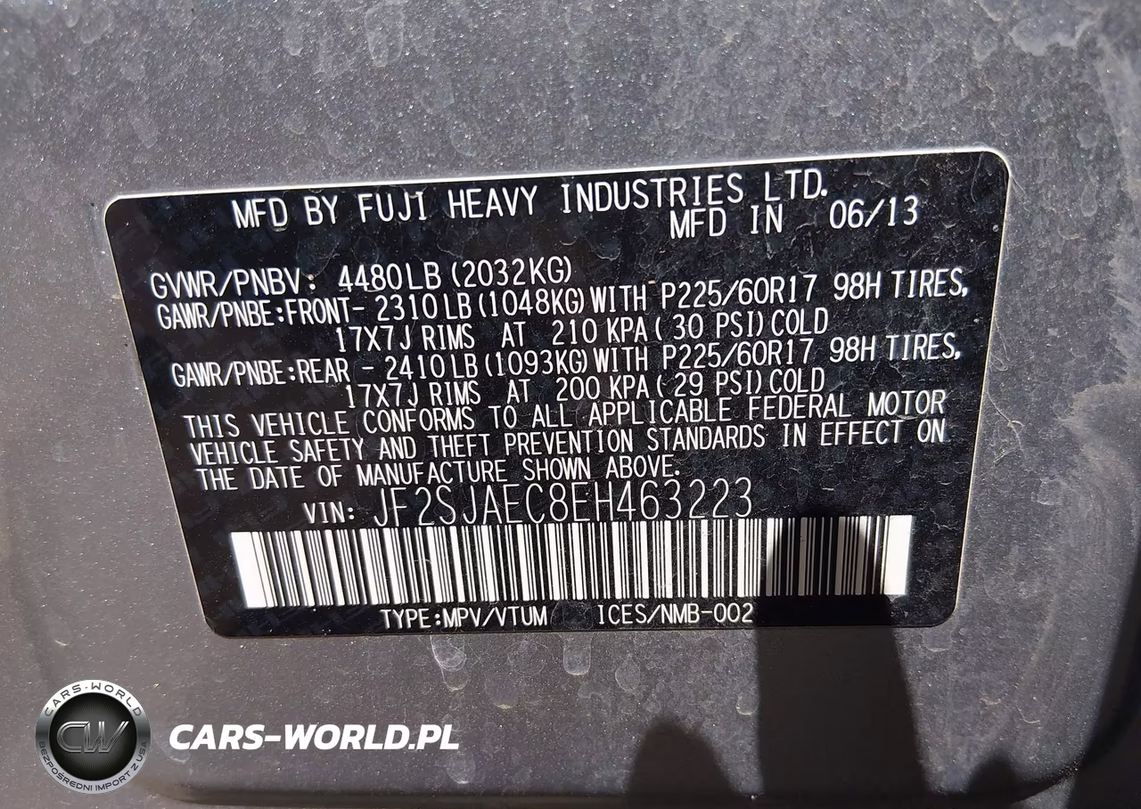 2014 Subaru Forester 2.5I Premium VIN:JF2SJAEC8EH463223 - 9