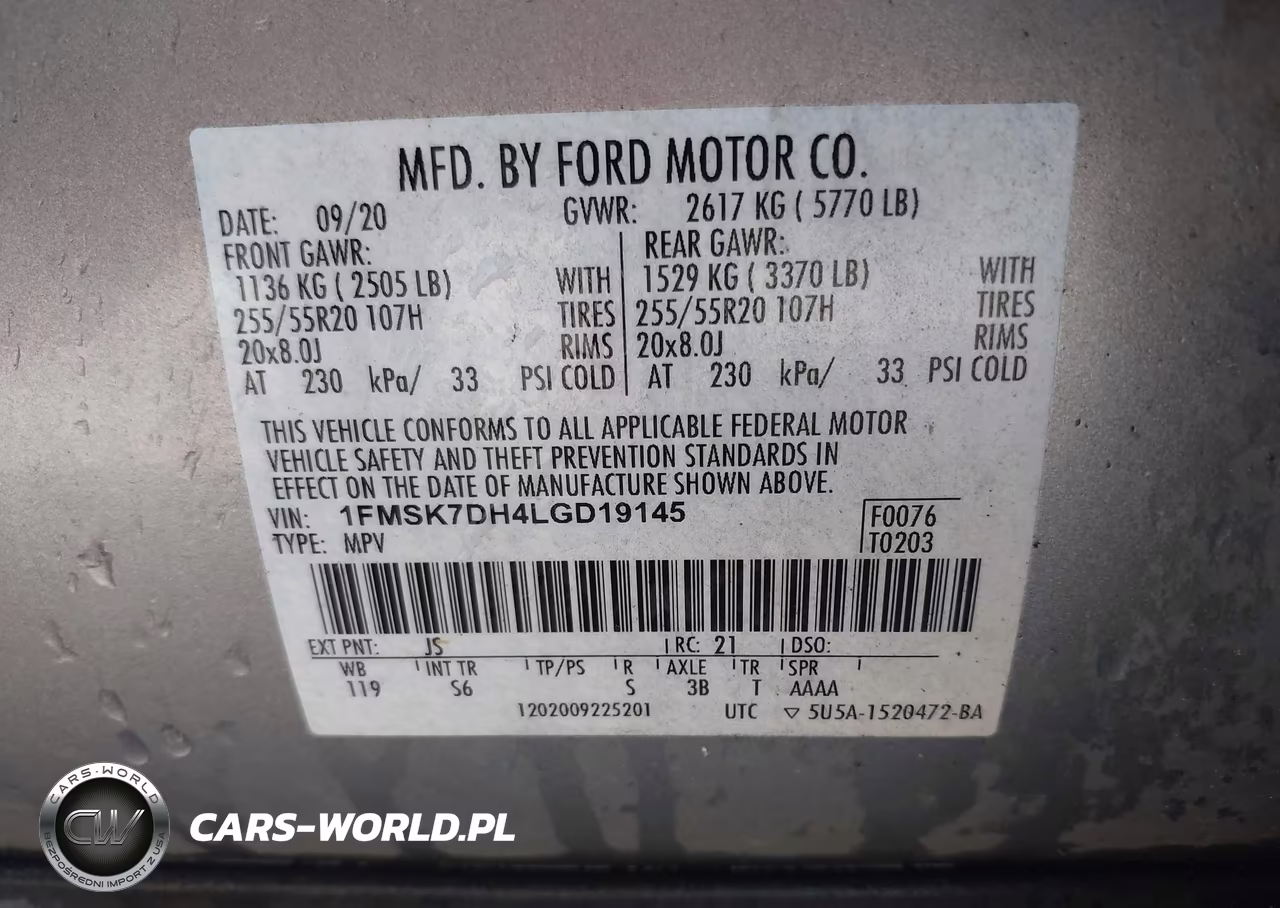 2020 Ford Explorer Xlt VIN:1FMSK7DH4LGD19145 - 9