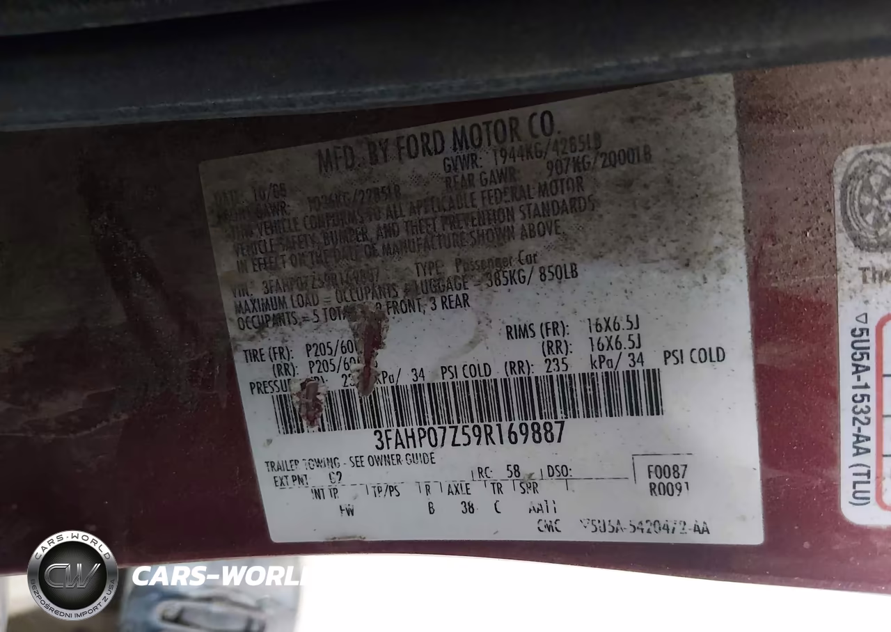2009 Ford Fusion Se VIN:3FAHP07Z59R169887 - 9