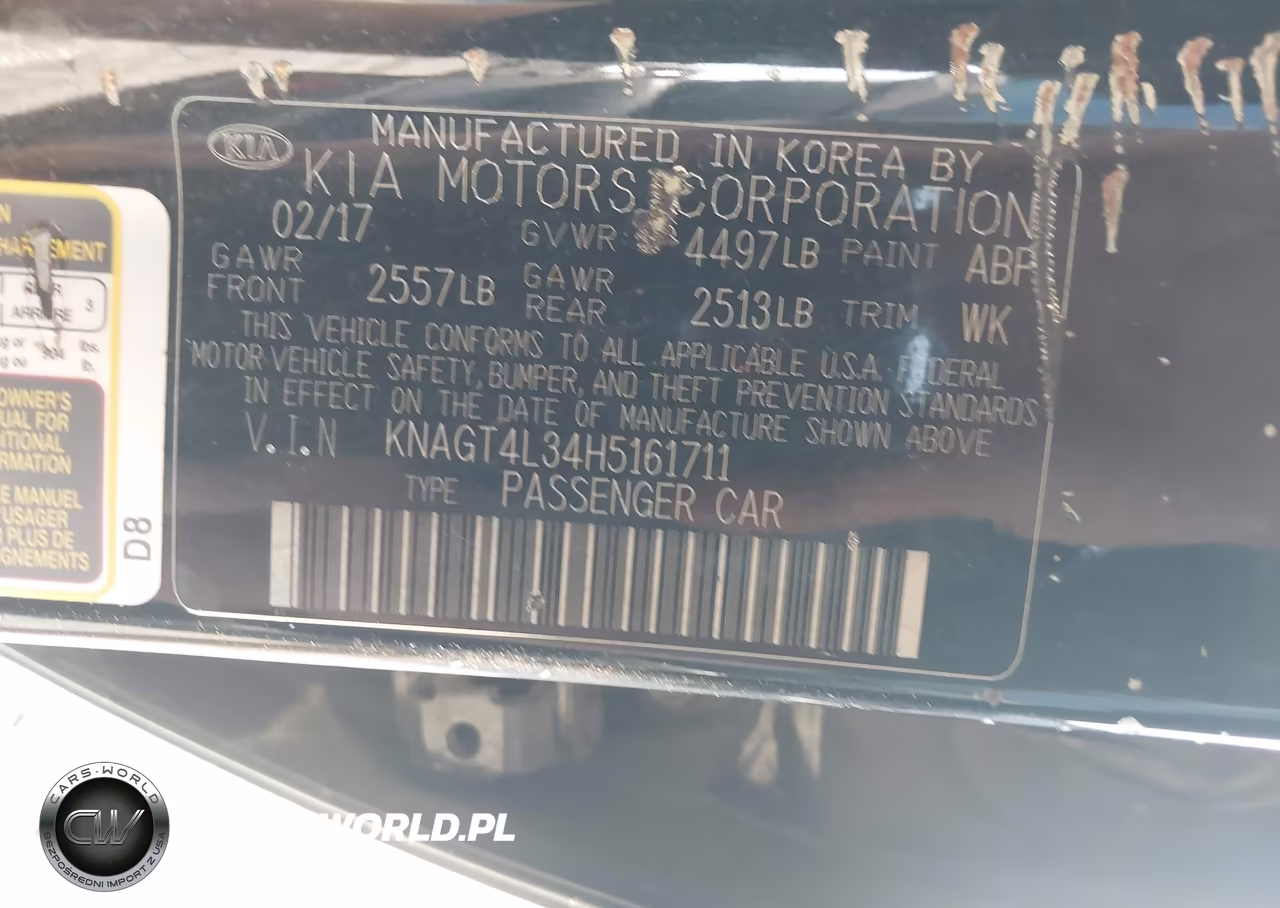 2017 Kia Optima Lx VIN:KNAGT4L34H5161711 - 9