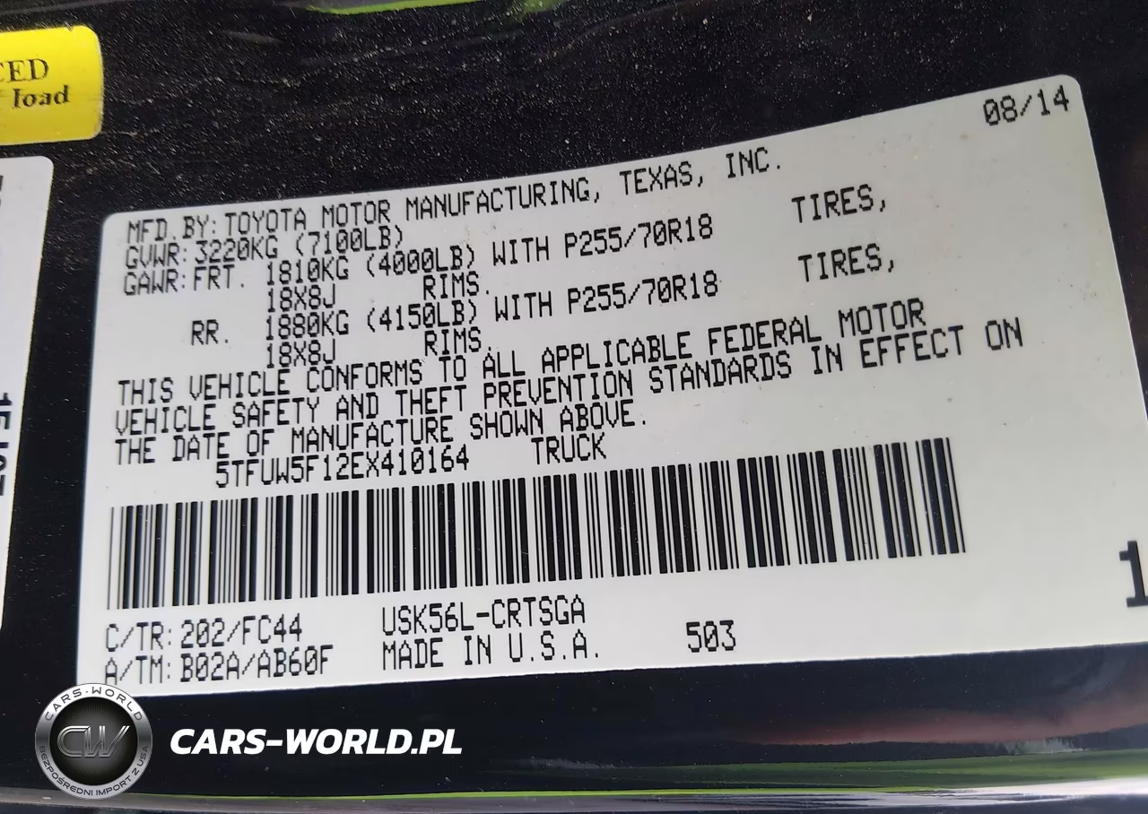 2014 Toyota Tundra Sr5 5.7L V8 VIN:5TFUW5F12EX410164 - 9