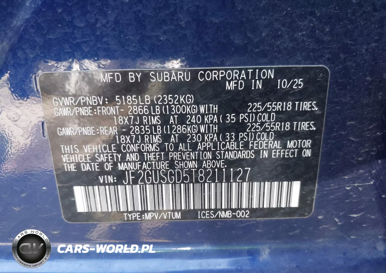 2026 Subaru Crosstrek Sport VIN:JF2GUSGD5T8211127 - 9
