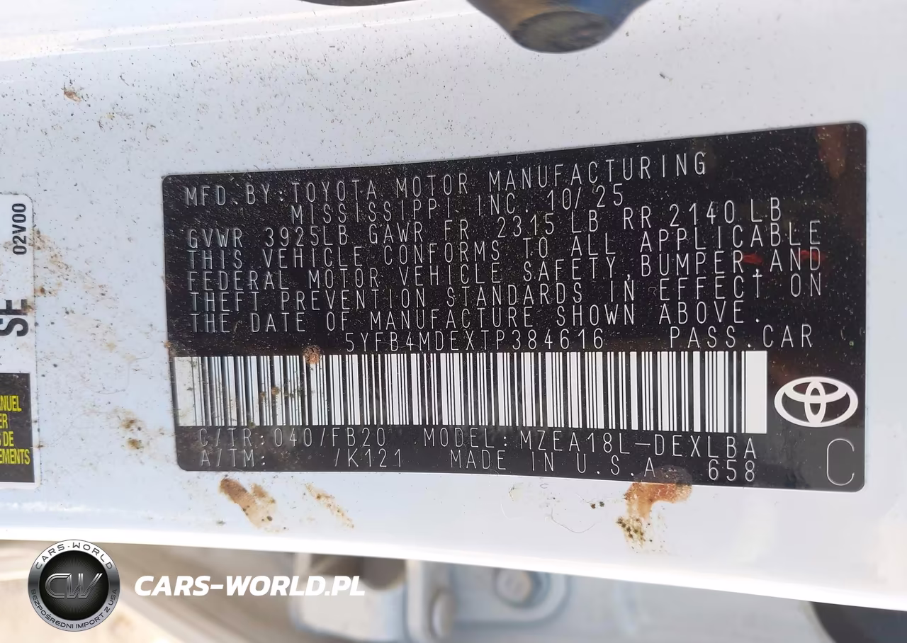2026 Toyota Corolla Le VIN:5YFB4MDEXTP384616 - 9